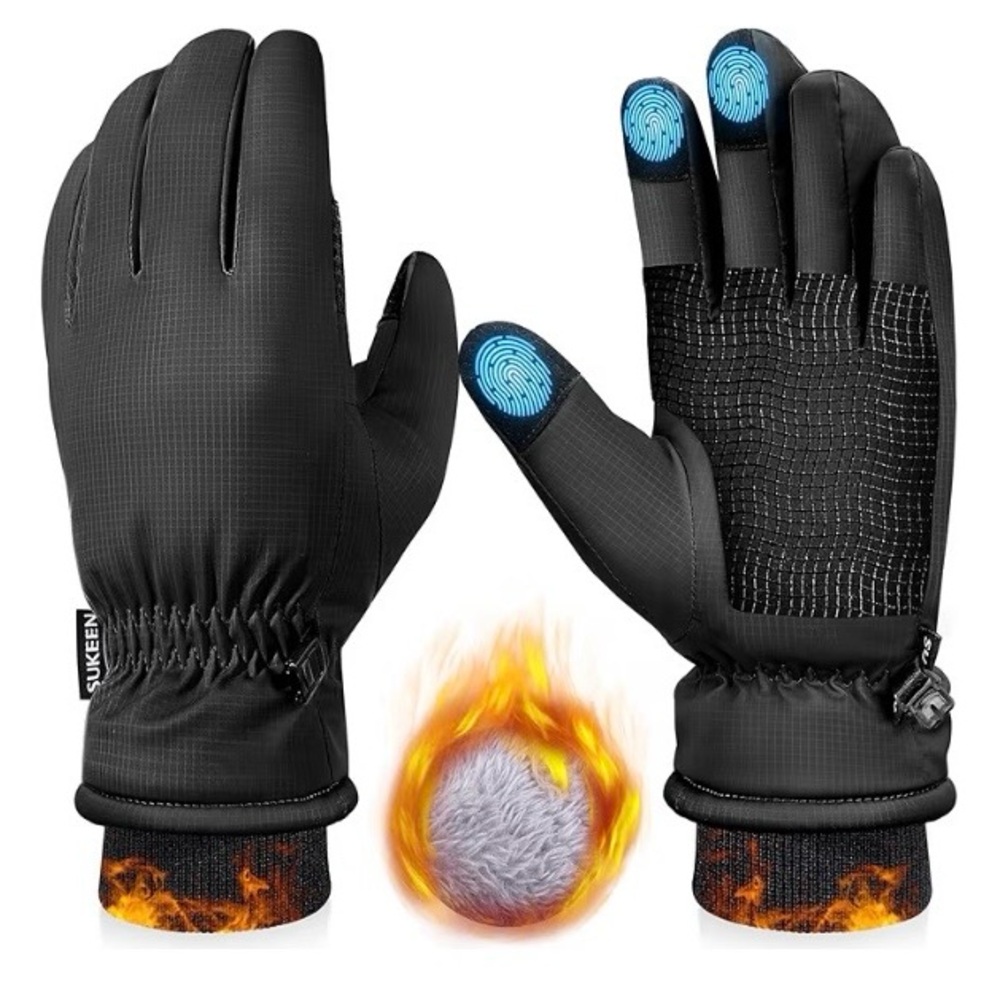 Sukeen Winter Warm Gloves Men Women Windproof Anti-Slip Touchscreen. BLACK,NEW